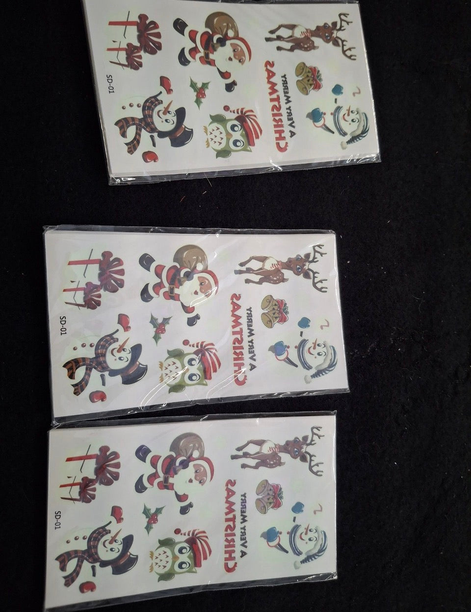 Glow-in-the-Dark Christmas Tattoos for Kids, 10 Sheets
