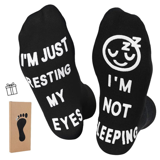"I'm Not Sleeping" Funny Socks